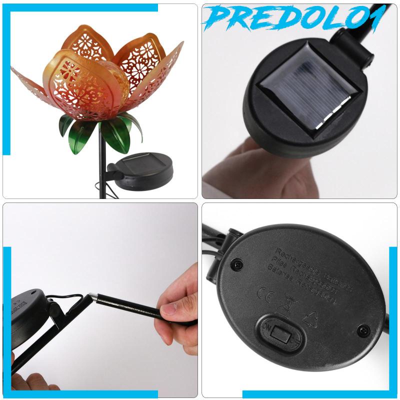 [PREDOLO1] LED Solar Lotus Garden Lights Landscape Lamp Plug-in for Outdoor Pathway