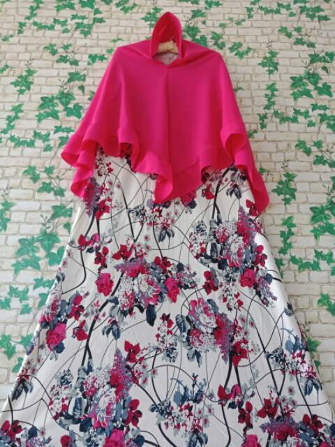 BEST SELLER TERLARIS MURAH Gamis misbee motif nippon set kerudung khimar bubblepop syari pad antem