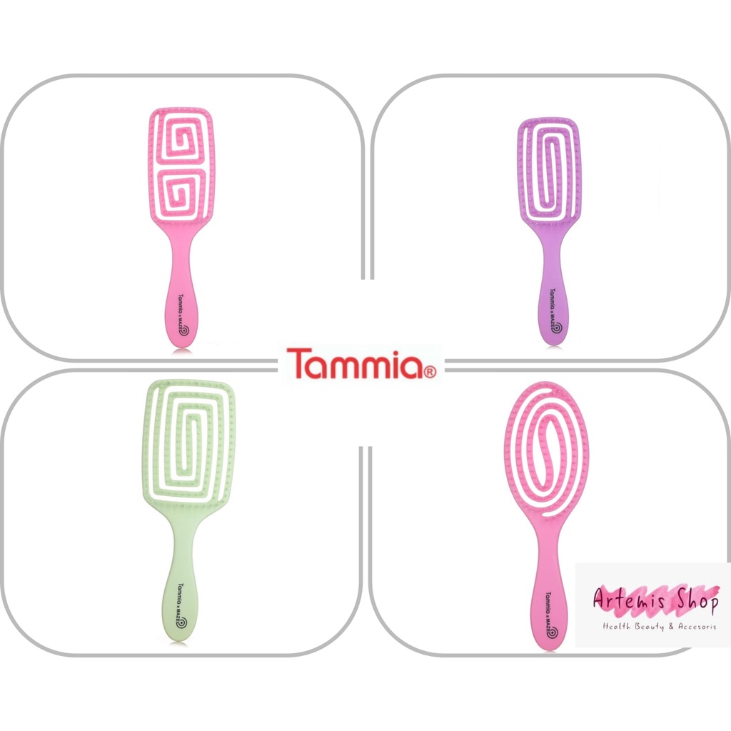 Tammia x Maze WFB-001 / 002 / 003 /005 ML Antibacterial scented infused paddle wonder flex hair detangling brush sikat rambut  / sisir anti kusut