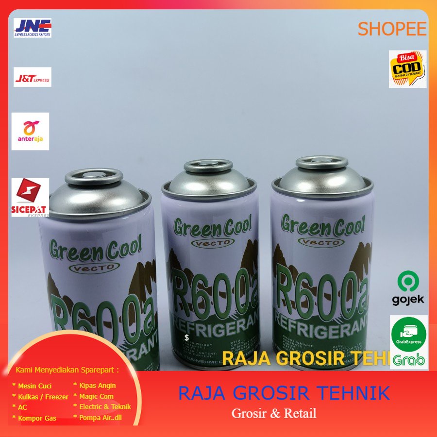 Freon Kaleng R600A GREEN COOL/Freon Kulkas