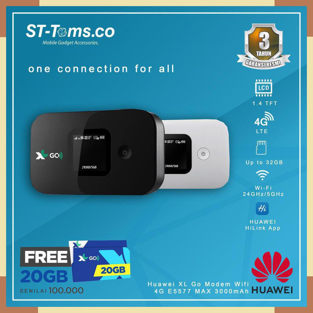 Huawei XL Go IZI Mifi Router Modem Wifi 4G E5577 MAX 3000mAh Free XL