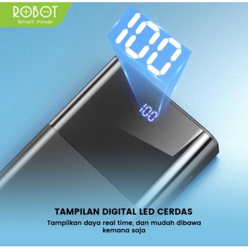 PowerBank ROBOT 20000mah RT22 Dual Port Input &amp; Output Original Led