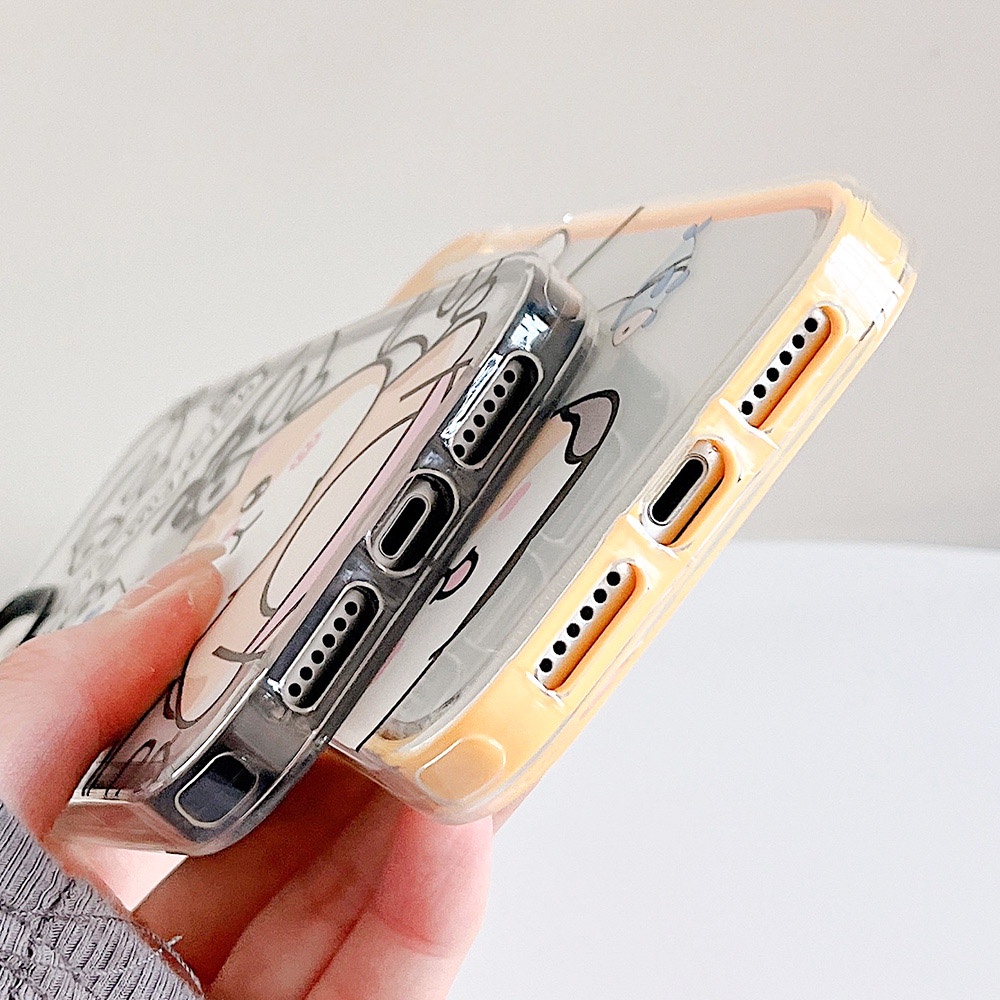 3 In 1 Soft Case Silikon TPU Motif Kartun Kucing Untuk IPhone 13 12 11 Pro Max X XR XS Max 7 8 6 6S Plus