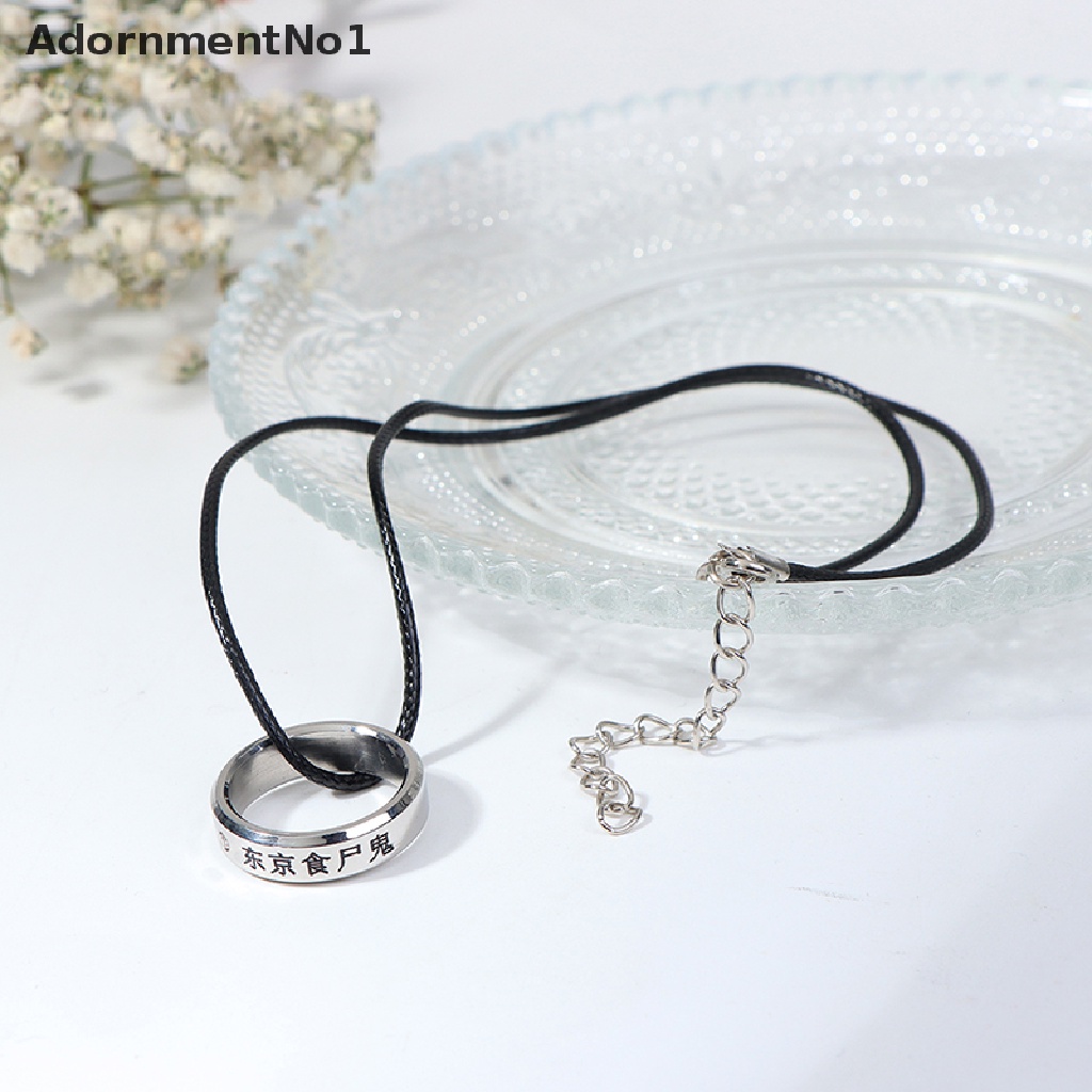 (AdornmentNo1) Kalung + Cincin Titanium Steel Motif Anime Tokyo Ghoul Kaneki Untuk Cosplay