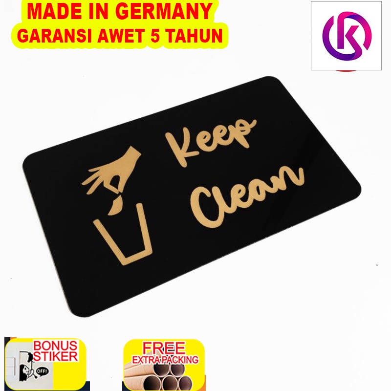 

Grosir SIGN AKRILIK Pintu - KEEP CLEAN GOLD - 20x12cm - Signage Cafe/Resto