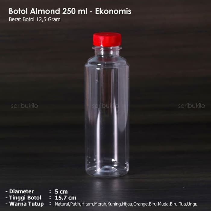 Botol Almond 250 ml / Botol Plastik 250 ml - Ekonomis (GOJEK)