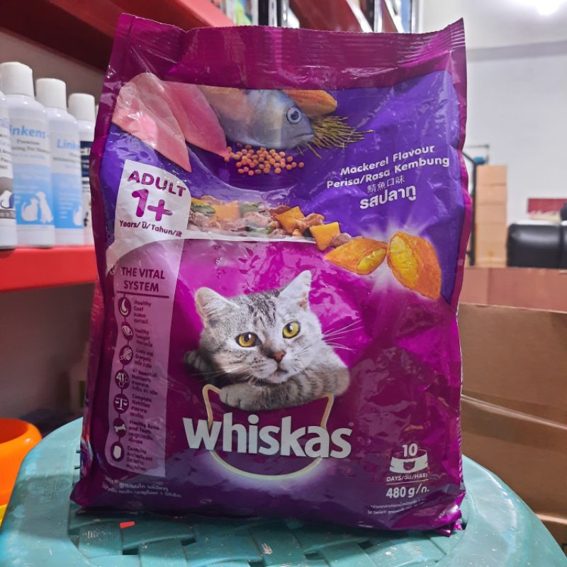 WHISKAS ADULT MACAREL 480gr