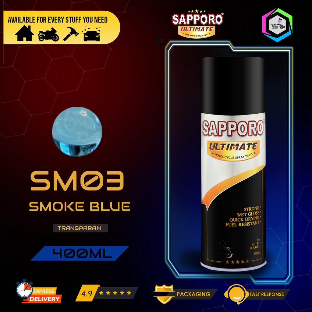 SAPPORO ULTIMATE Metallic Colour Cat Semprot SM03 SMOKE BLUE