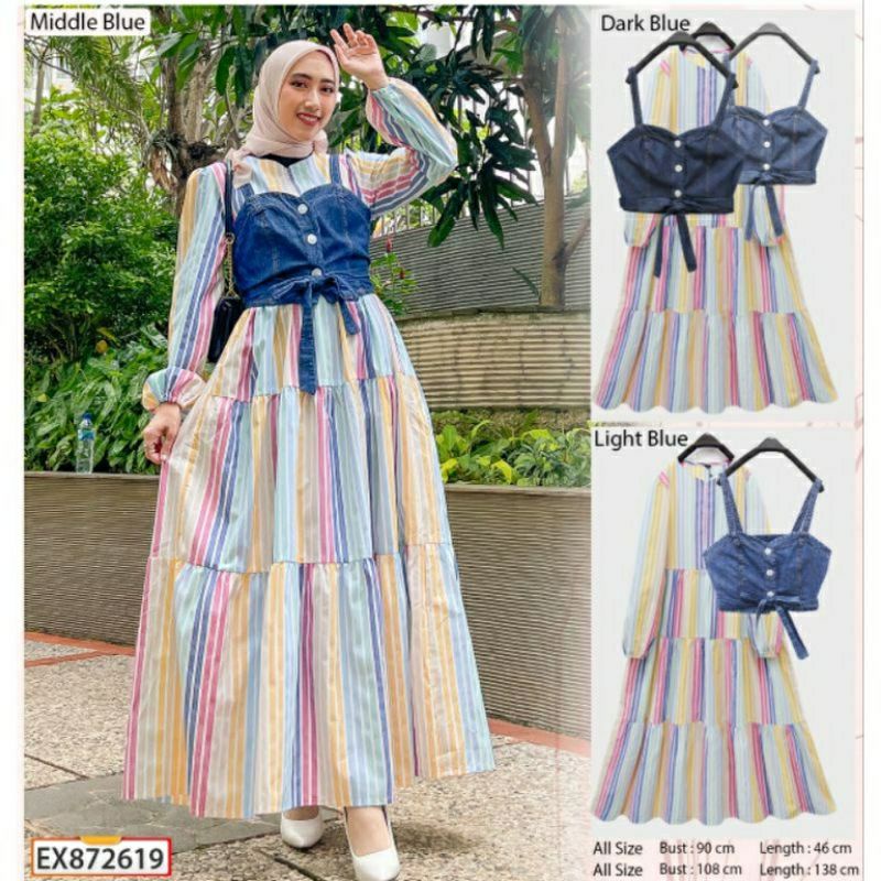 Gamis Extu Salur mix jins