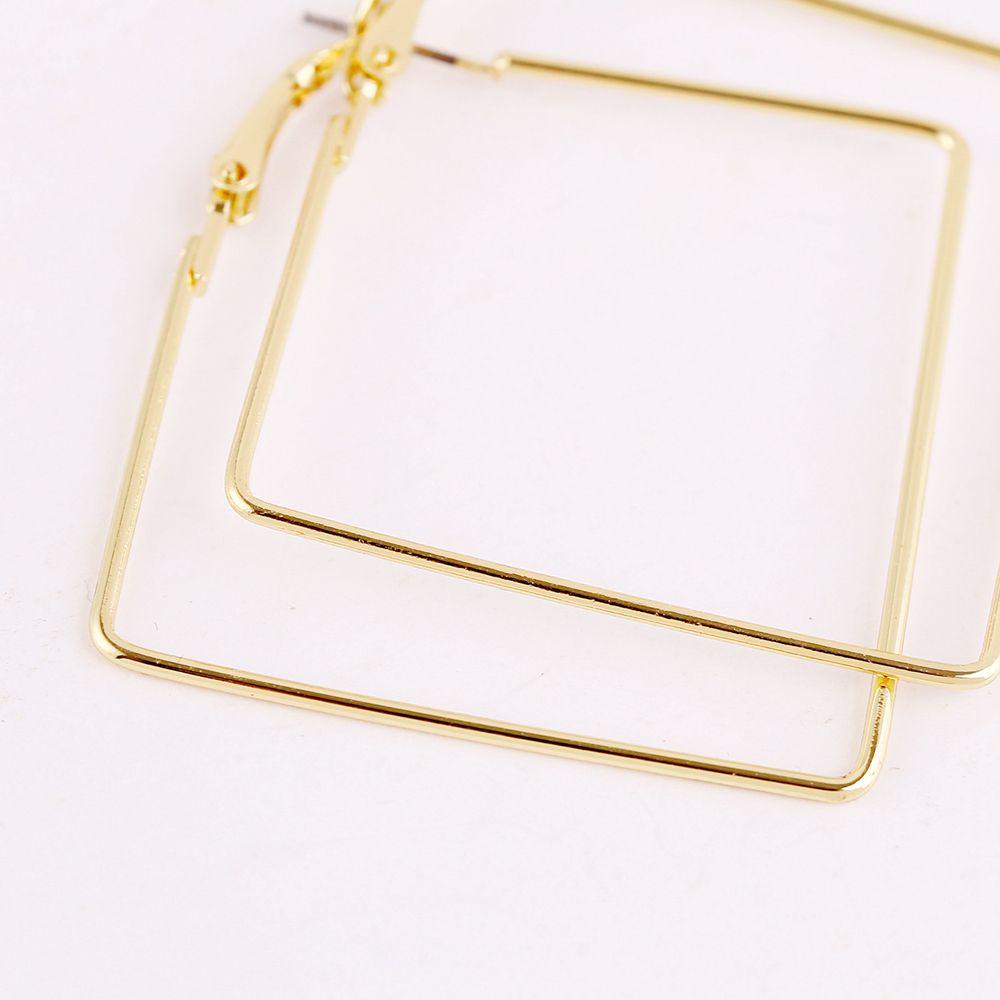 Preva Anting Hoop Geometris Wanita Punk Statement Jewelry Hati Persegi Bulat Hexagon