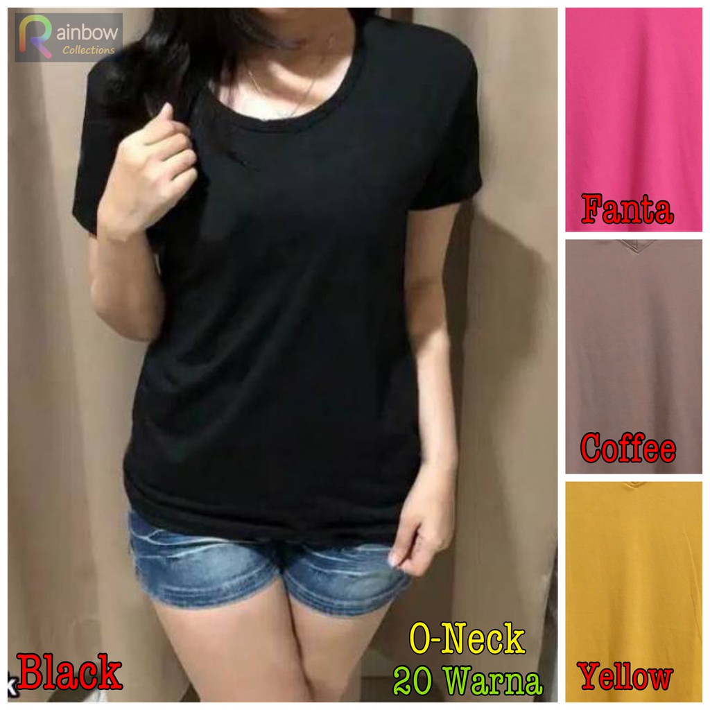 ONECK Lengan Pendek Kaos Oblong Polos Basic / Kaos Polos / T-shirt / Atasan Pakaian Wanita murah