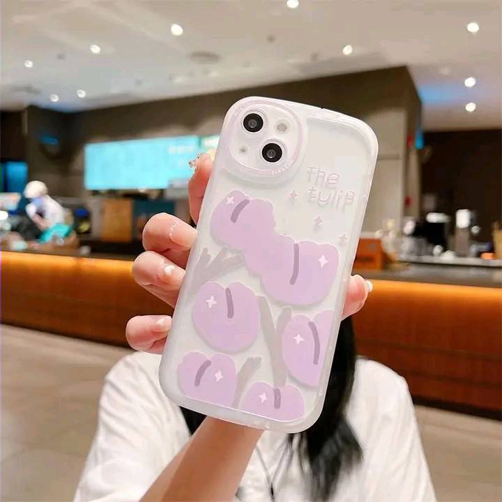 Case Desain Bunga Tulip Lavender Untuk iPhone 12 13 11 Pro Max X Xs Max Xr hhbv