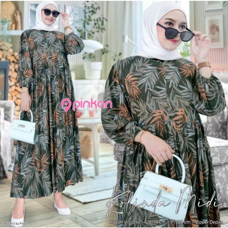 Yafiq fashion - Midi Motif Original Pinkan Gamis Home Dress Busui Rayon Viscose Premium Homey / Syif