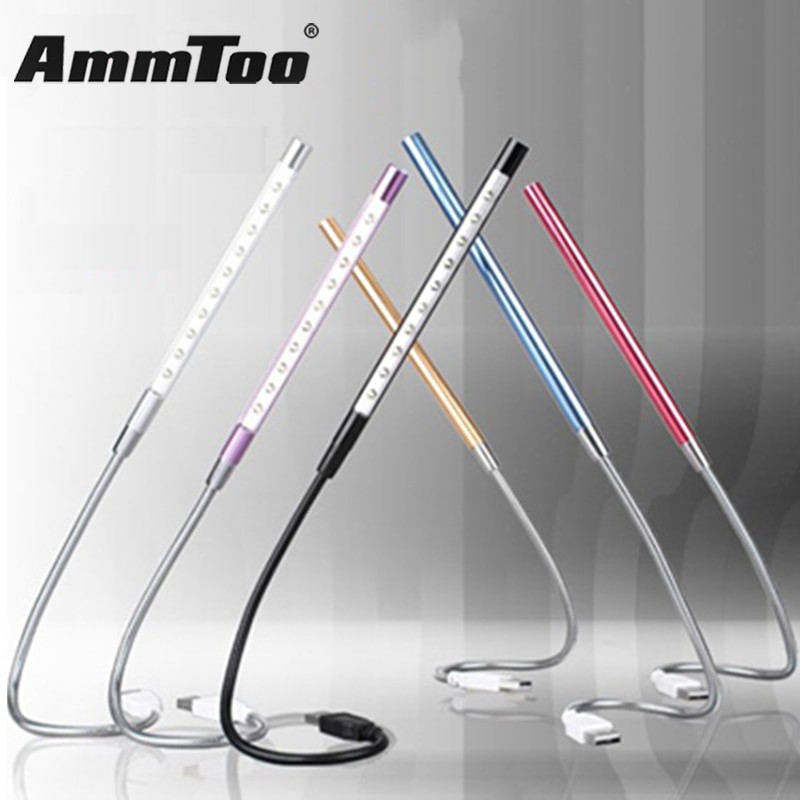 Ammtoo Lampu Belajar LED USB Metal Flexible 10 LED - T2A - Termurah