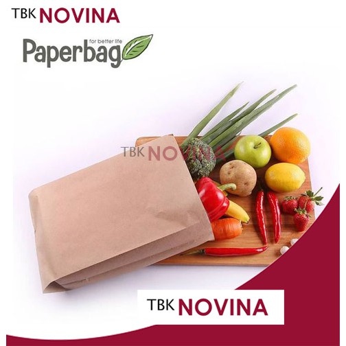 PAPER BAG COKLAT / TAS KANTONG KERTAS / GROCERY BAG PRINTING GRADE