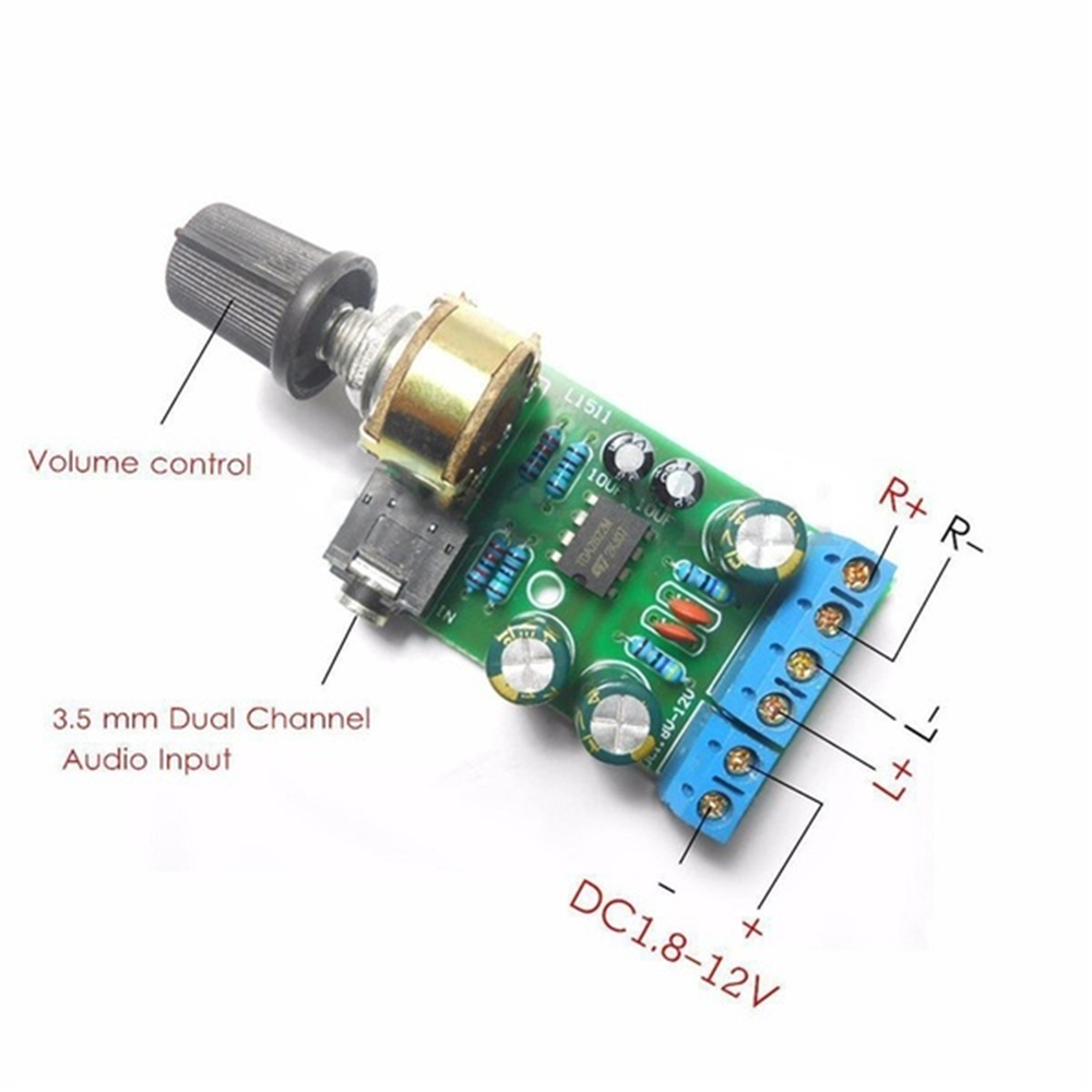 Modul Amplifier Tda2822M 2.0 Channel Dc1.8-12V Portable Tahan Lama