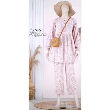 (new) ANNA Pajamas BOHO PATTERN Pale Peach Pink size M Atelier Angelina Ready Stock