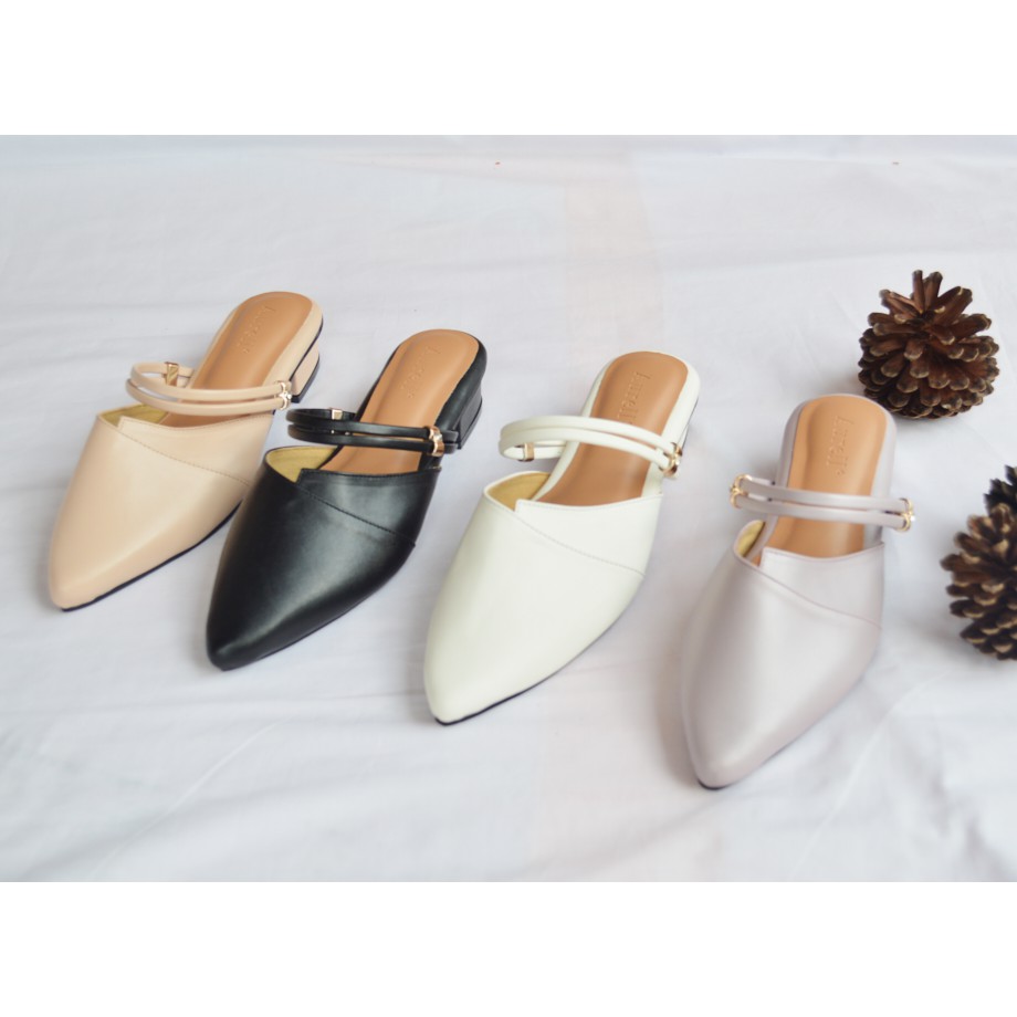 AURELL - Davina Mules Wanita Hak 3cm Bigsize 41-46 Garansi 60 Hari