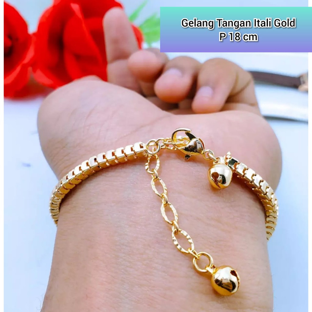 Gelang Tangan Dewasa Italy gold silver (COD)