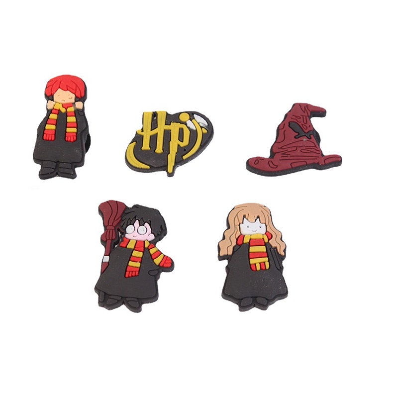 Crocs Tema harry potter shoe charms 5pcs Pin Gesper Jibbitz DIY sandal decorate Lubang Sepatu accessories Dapat dilepas Hadiah anak