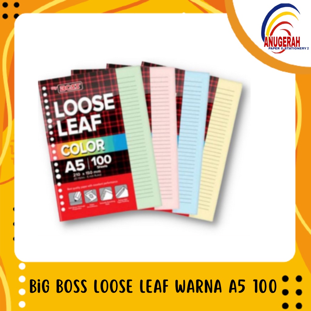 

Big Boss Loose Leaf A5 100 (Warna) (PCS)