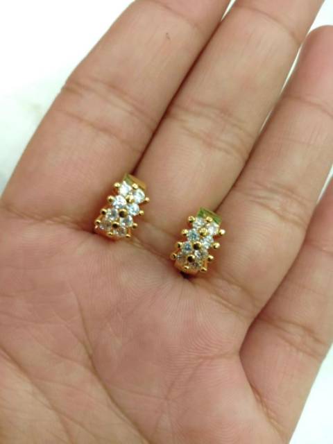 Anting wanita //anting lapis emas //anting jepit //anting pengganti emas //anting