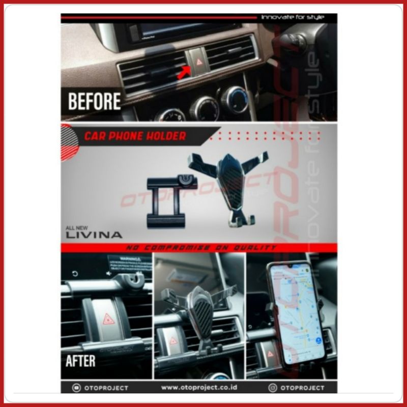 Dudukan HP / Phone Holder Otoproject Pajero 2016ON, Livina New, Xpander