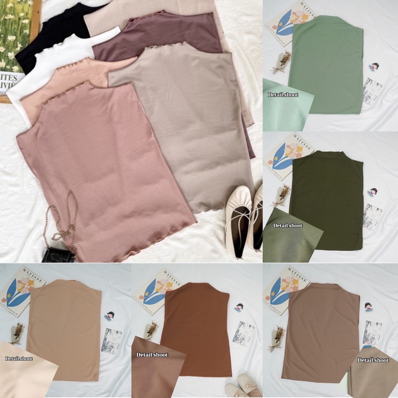 BEFAST - ZFS OOTD Inner Manset INOHARA / KARRA APRIL KNIT INNER / Inner Manset Wanita / Daleman Wanita Hijab / Kaso Daleman Polos Casual / Termurah / Inner Kekinian Remaja ABG / Inner Bahan RIB / Daleman Pakaian Best Seller