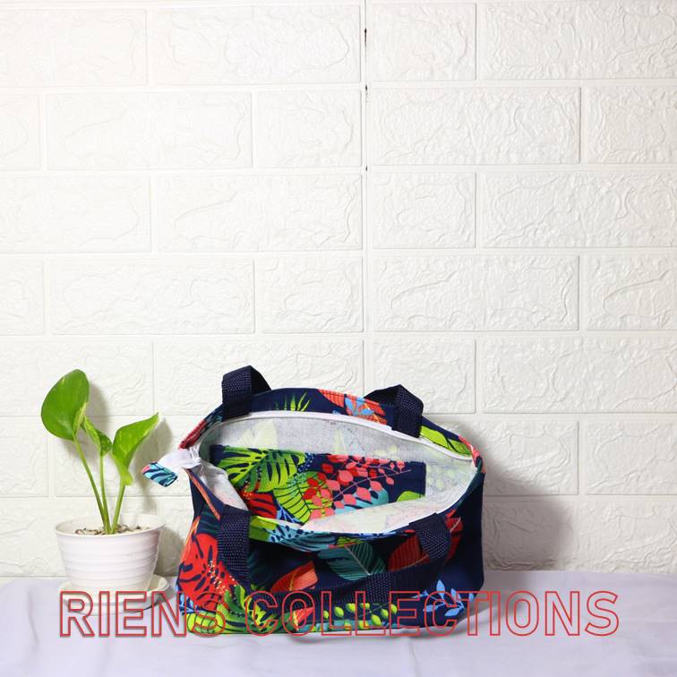 HANDBAG KANVAS TAS KANVAS KECIL MOTIF MONFIS BIRU. Riens Collections Tas Wanita Tas Souvenir Jogja