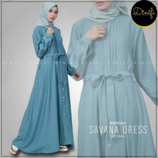 Gamis Modern Dress Muslimah Elegan Pesta Casual Cantik Adem Big size Jumbo  Savana Wardah  by Dinifi