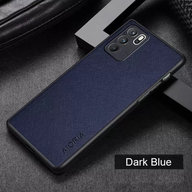 OPPO RENO 7 5G / RENO 7 Z 5G SOFT CASE CANVAS CROSS PATTERN COVER SOFTCASE SILICONE - BLACK