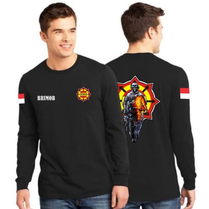 Kaos pria lengan panjang/atasan pria/kaos brimob/