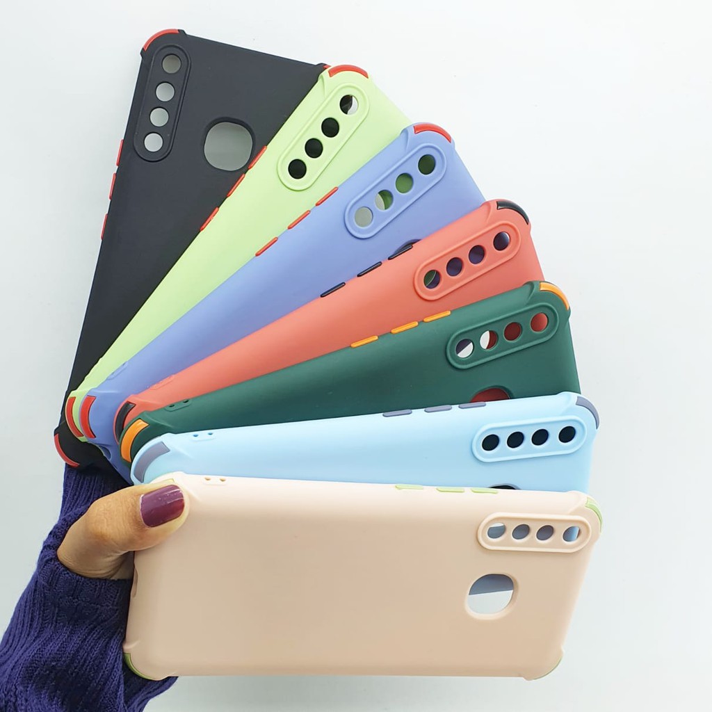 Infinix Hot 8 Softcase Candy Crack Macaron 2 Tone Plus Pelindung Camera