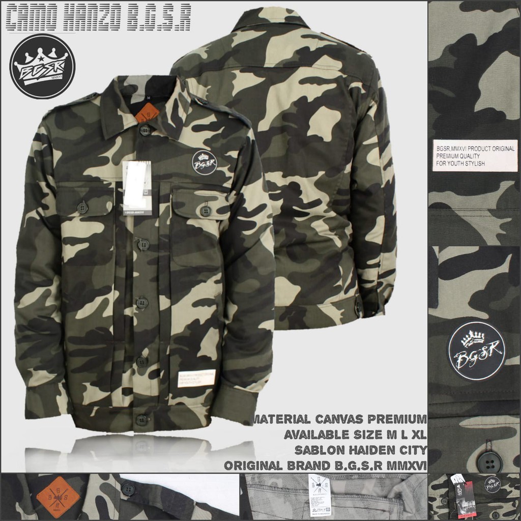 Jaket parka Camouflage Army Hanzo BGSR / Parka camo Pria 07