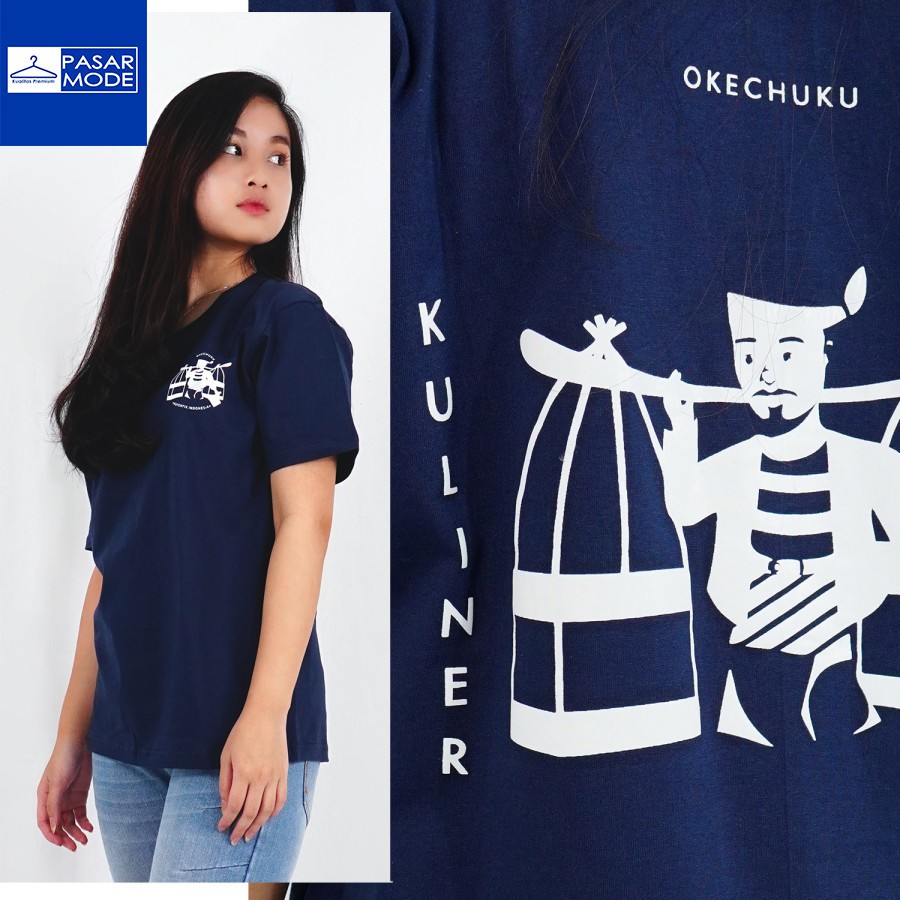 Baju Kaos Wanita Lengan Pendek TShirt Print SATE MADURA