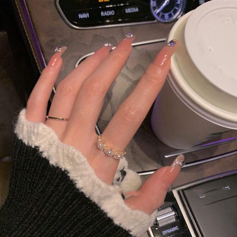 Mxbeauty Wanita Cincin Fashion Minimalis Pernikahan Berongga Persegi Zirkon Gadis Jari Telunjuk Ring