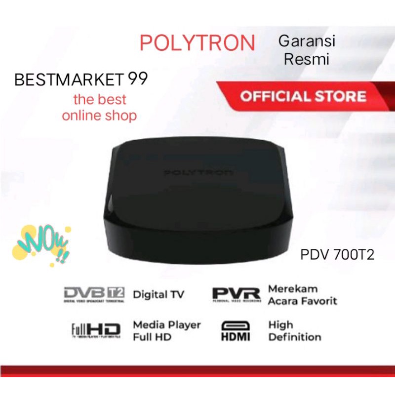 STB POLYTRON SET TOP BOX PVD 700T2 / PDV 709T2  NEW GARANSI RESMI FREE BUBLE