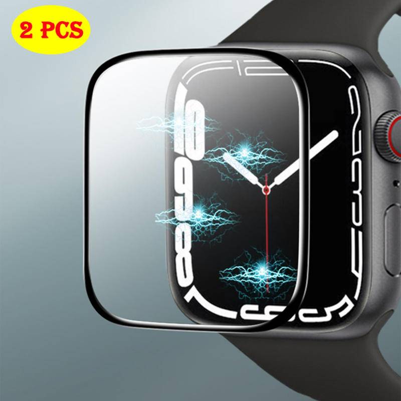 Tempered Glass For Apple Watch band 41mm 45mm 42/38mm 3D Film Screen Protector Accessories iwatch Series 7 6 5 4 3 Se 40mm 44mm