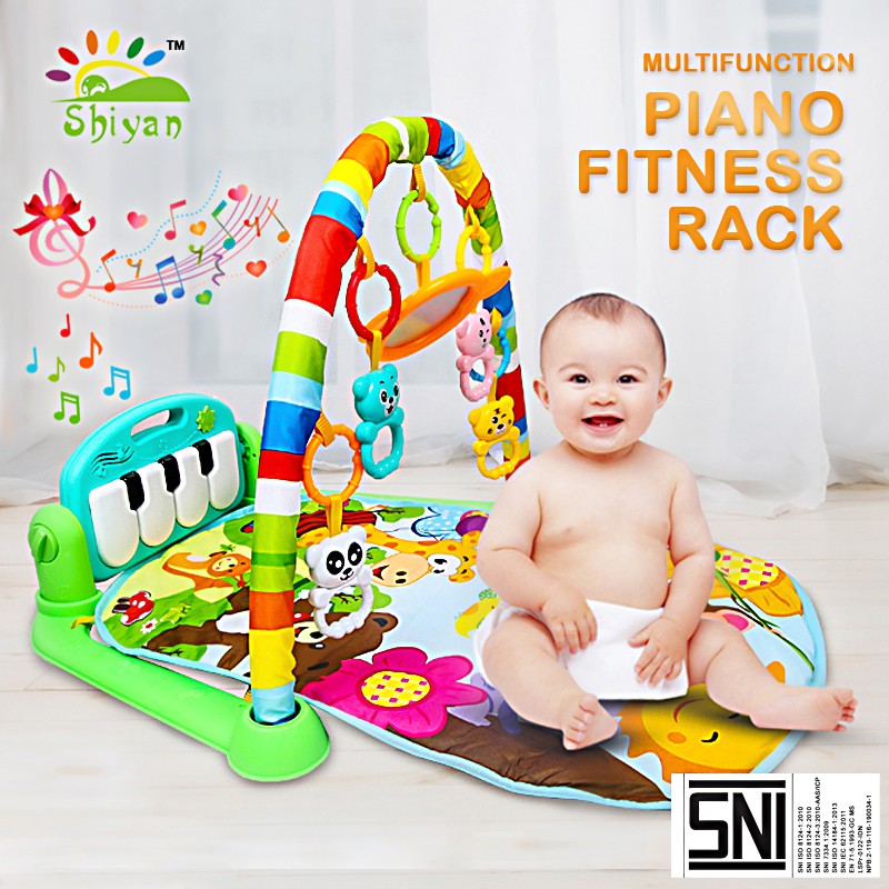 [Shiyan] baby gym musical set musik bayi playmat matras mainan piano berkarakter mainan anak anak / mainan bayi murah