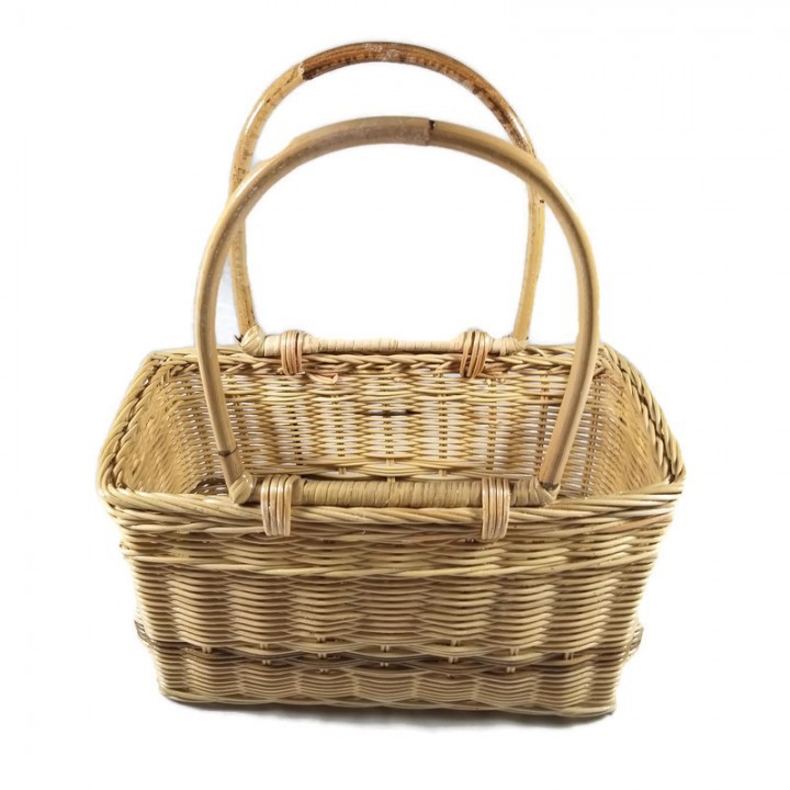 Kerajinan Tangan Rotan - Keranjang Tenteng Kotak Kecil 34x15x29cm