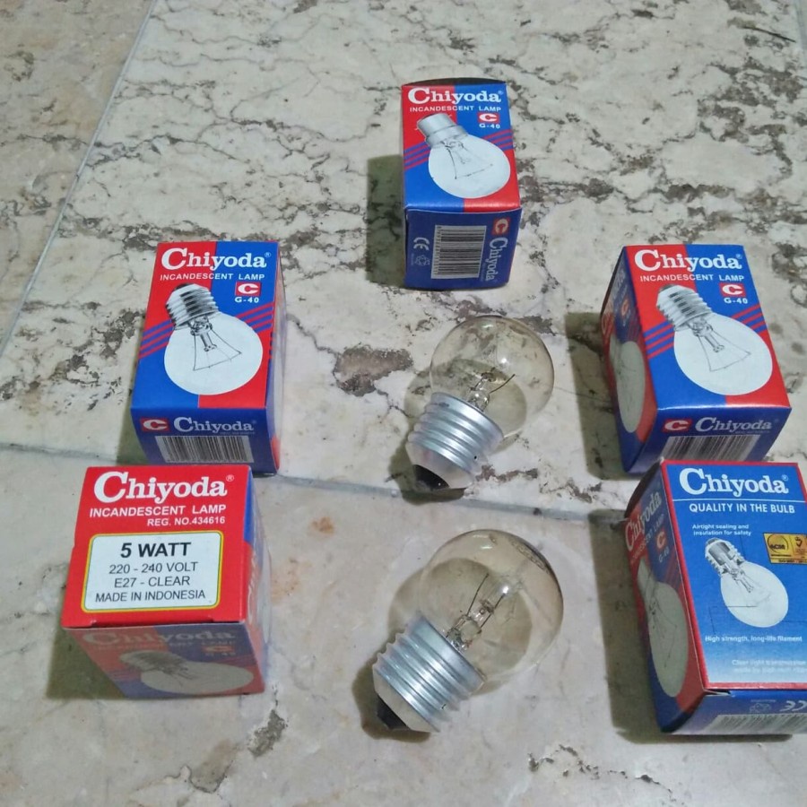 Lampu bohlam/ lampu pijar 5 w kecil Chiyoda clear/ bening
