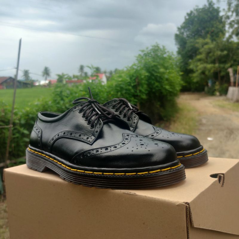 TOM'S - Sepatu Pria Low Bots Wingtip Kulit Asli Original - BL