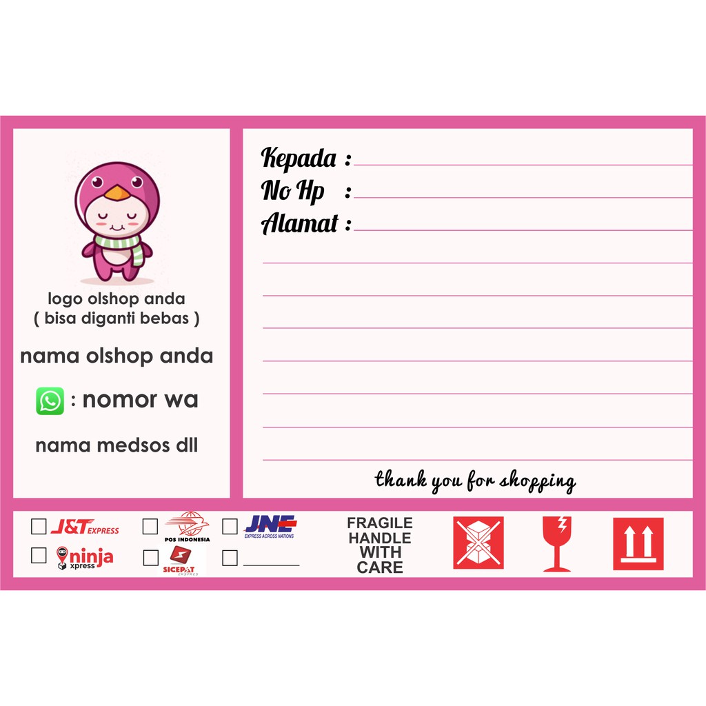 

Stiker pengiriman besar 15 X 10 cm | stiker pengiriman olshop custom label | stiker pengiriman toko