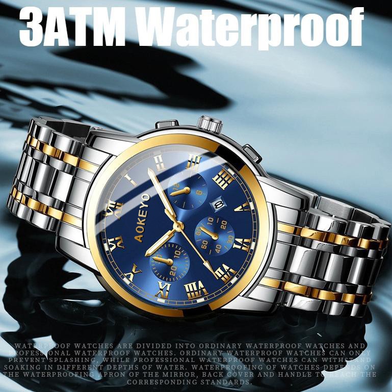 DISKON AOKEYO 4006 JAM TANGAN PRIA ANTI AIR ORI JAM TANGAN PRIA ANTI AIR ORIGINAL LUXURY STAINLESS