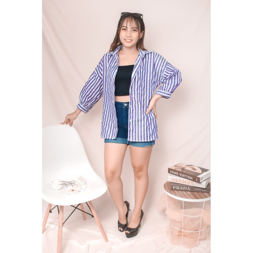 RX Fashion - Kemeja Guilen Oversize Shirt // Oslin Oversize -R1-SALUR - UNGU