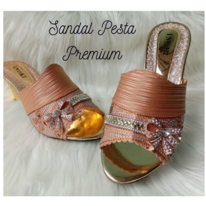 SENDAL PESTA WANITA MEWAH / SANDAL PESTA WANITA HAK PLATFORM HEELS WANITA SESERAHAN KONDANGAN 5 cm