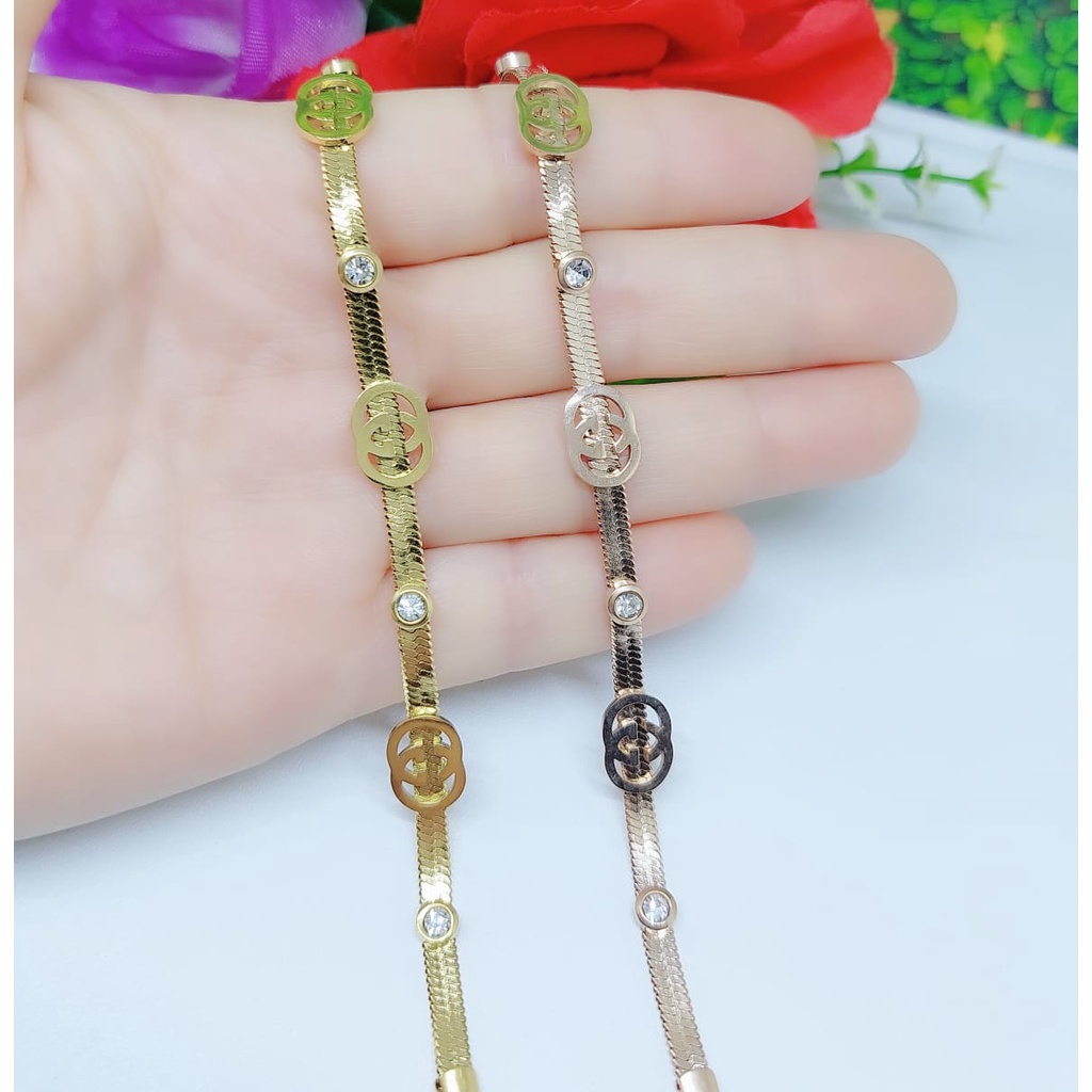 Gelang titanium permata perhiasan fashion 0290-0292