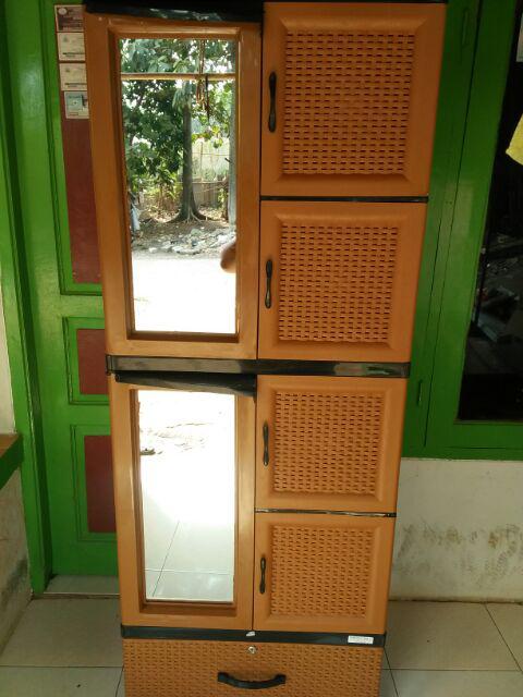 Khusus Kargo Lemari  4pintu 1 Laci Rotan Napolly