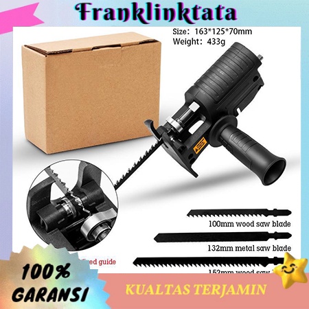 Franklinktata  reciprocating Jigsaw/ konektor electric drill jigsaw /gergaji bor jig saw recipro/tambahan jig saw mesin bor tangan Gergaji Konektor