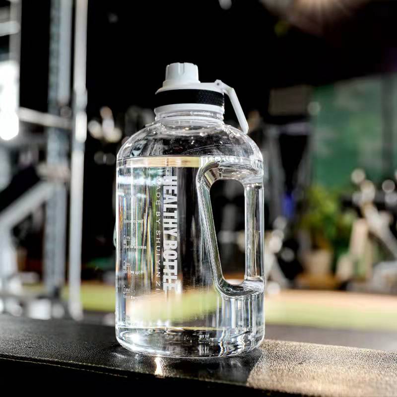 TOKO21GROSIR--Botol Minum Fitness Sports Botol Jumbo 2200ml Water Bottle Straw Portable 9913